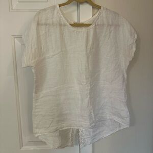 Women's White Linen Top